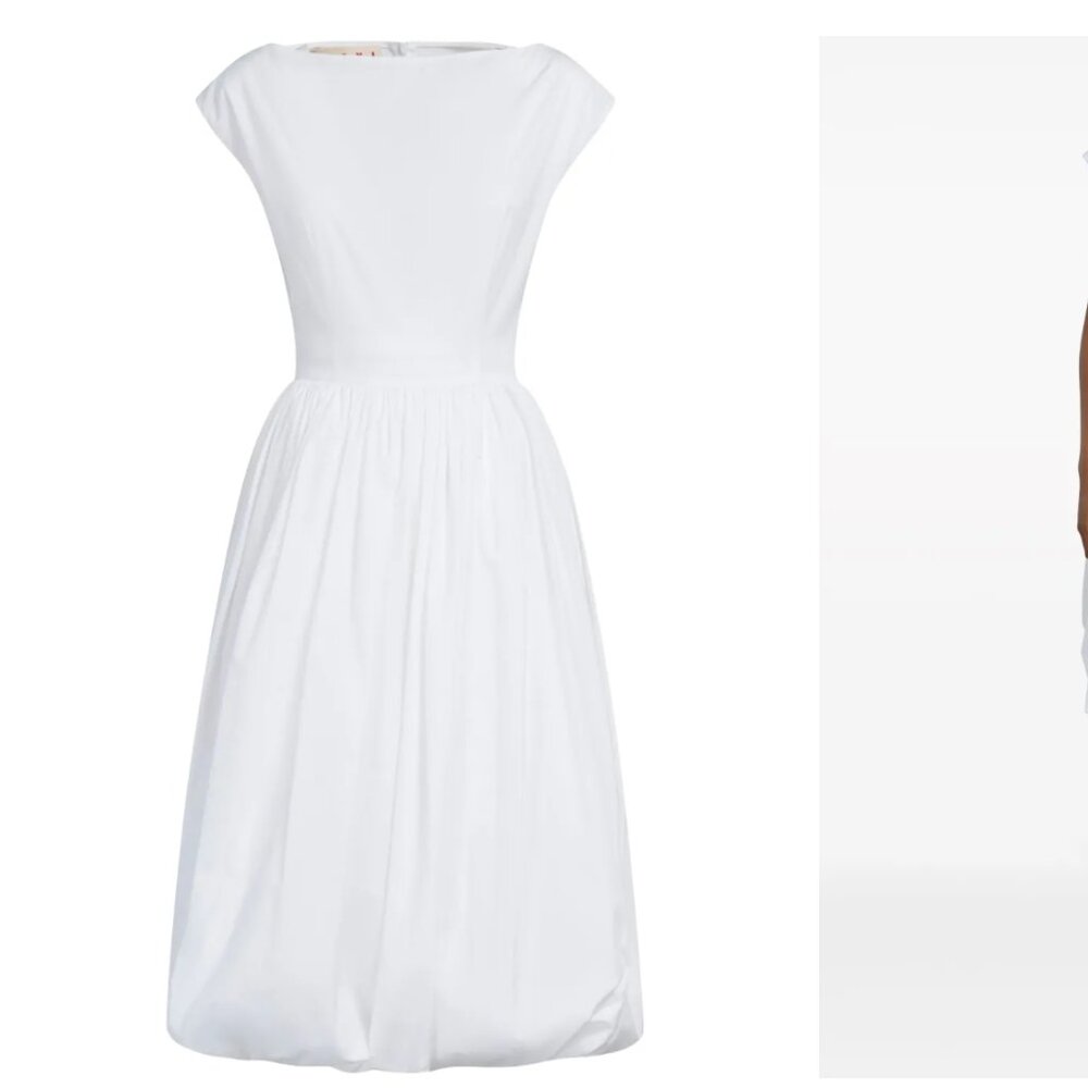 Marni Boat Neck Bubble Hem Dress